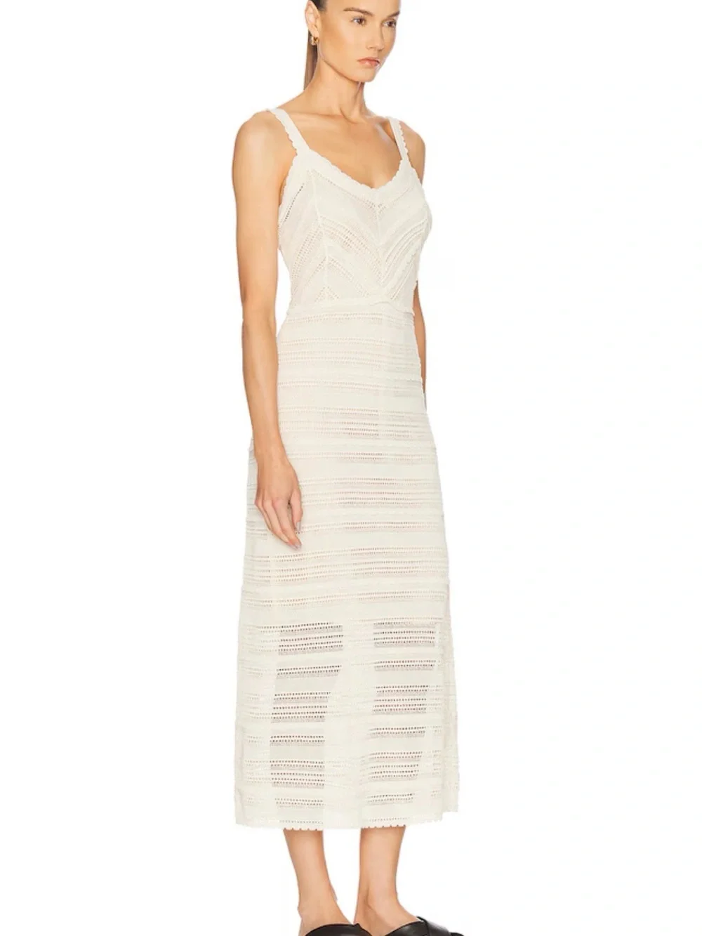 NWT Zimmermann Lucky Crochet Knit Midi Dress Cream Size 1 Small-Authentic $795